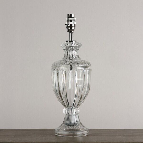 Laura Ashley Meredith Cut Glass Small Urn Table Lamp Base In Polished Chrome Finish