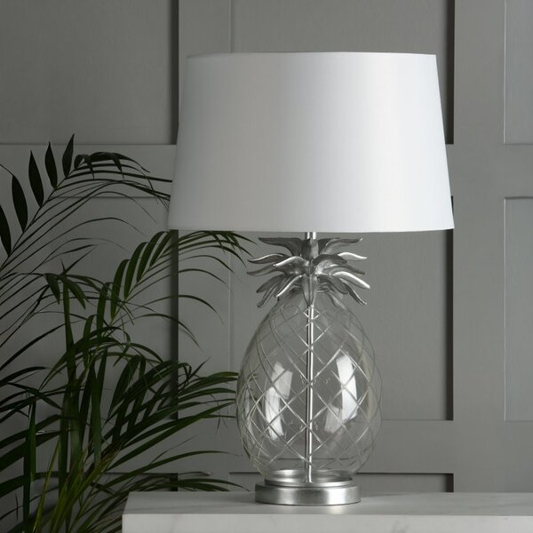 Laura Ashley Pineapple Clear Cut Glass Extra Large Table Lamp With Ivory Shade