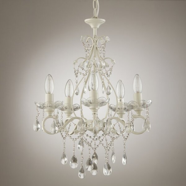 Laura Ashley Shamley 5 Light Ceiling Chandelier In Matt White Finish