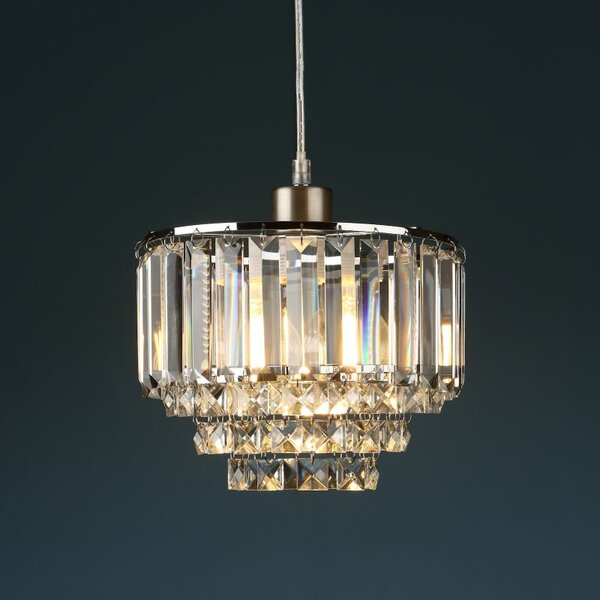 Laura Ashley Vienna Crystal Glass Easy Fit Ceiling Lampshade In Polished Chrome