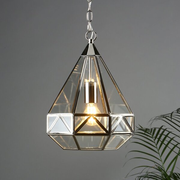 Laura Ashley Zaria Single Ceiling Lantern In Polished Nickel Finish