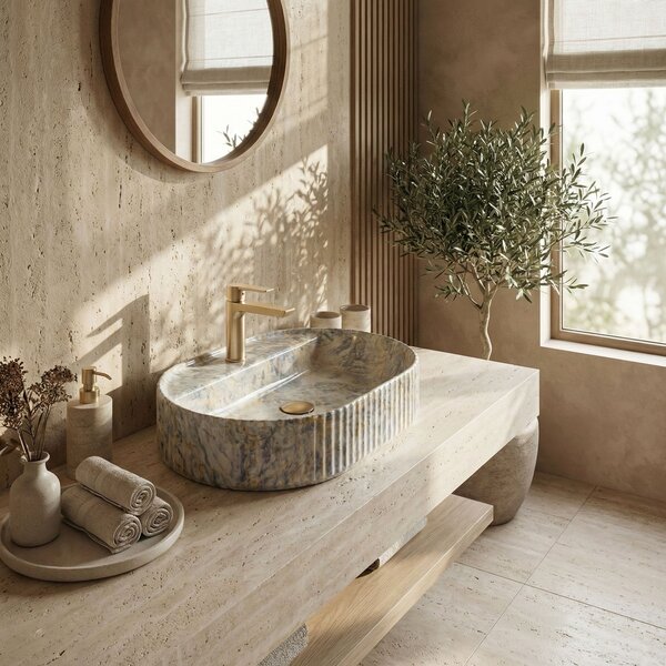 Countertop washbasin Rea Marcela 60 Ruststone