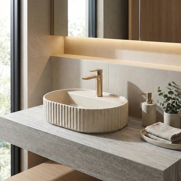 Countertop washbasin Rea Marcela 60 Vanilla