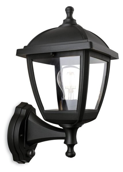Firstlight 2816BK Palma PIR Outdoor Uplight Lantern Black Resin IP44