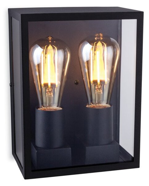 Firstlight 2818BK Houston Outdoor Twin Box Lantern In Black Finish IP44