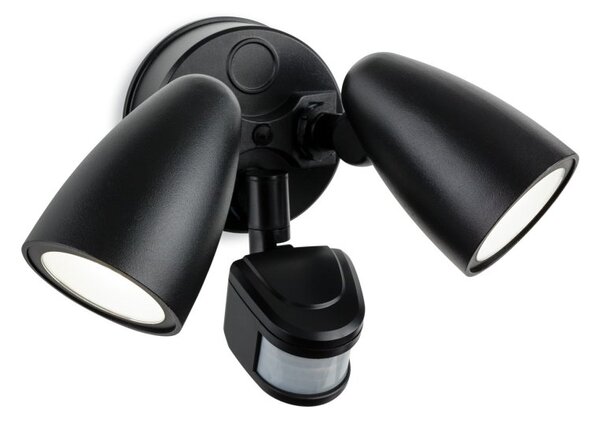 Firstlight 2836BK 20W LED Twin Outdoor Spotlight with PIR Sensor - Black -IP54