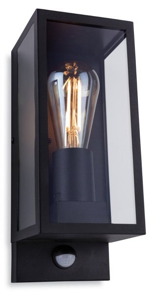 Firstlight 2826BK Dallas PIR Box Lantern In Black Finish IP44