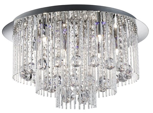 Searchlight Beatrix 9198-8CC Modern LED Flush Light With Crystal Drops