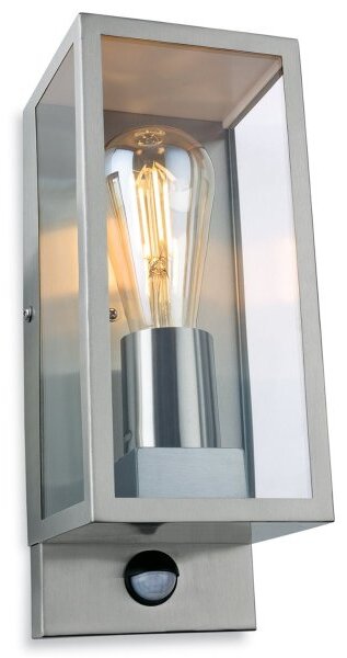 Firstlight 2826ST Dallas Outdoor PIR Box Lantern In Stainless Steel Finish IP44