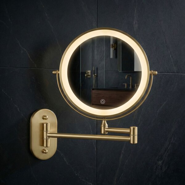 Mirror LED Glow Brush Gold