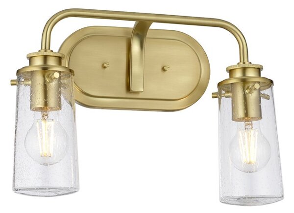 Quintiesse QN-BRAELYN2-BB Braelyn Vintage 2 Light Wall Light In Brushed Brass