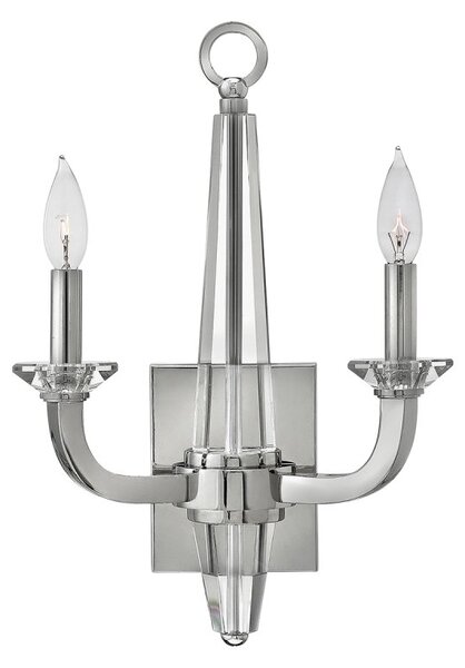 Quintiesse QN-ASCHER2 Ascher Twin Crystal Wall Light In Polished Nickel Finish