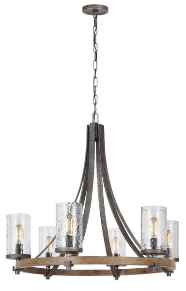 Quintiesse QN-ANGELO6 Angelo 6 Light Rustic Ceiling Chandelier