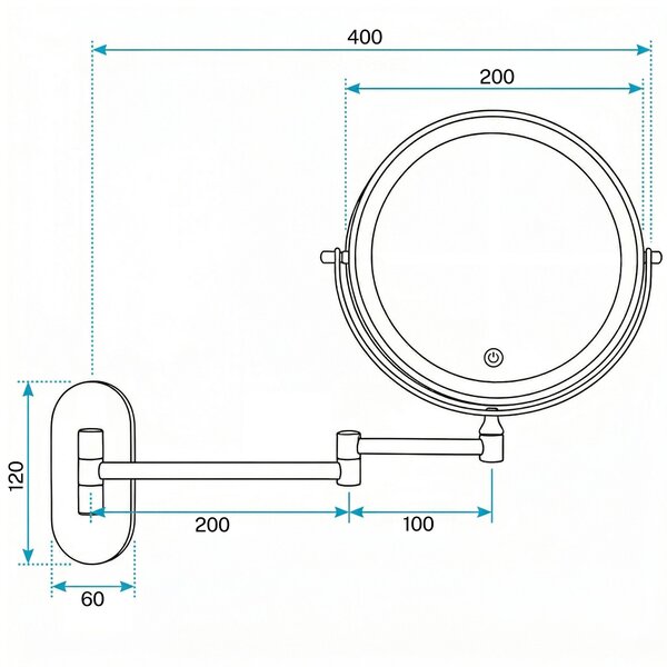 Mirror LED Glow Chrome