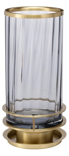 Quintiesse QN-ARNO-SMOKE-AB Arno Table Lamp In Aged Brass With Smoked Glass