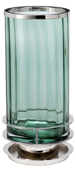 Quintiesse QN-ARNO-GREEN-PN Arno Table Lamp In Polished Nickel With Green Tinted Glass