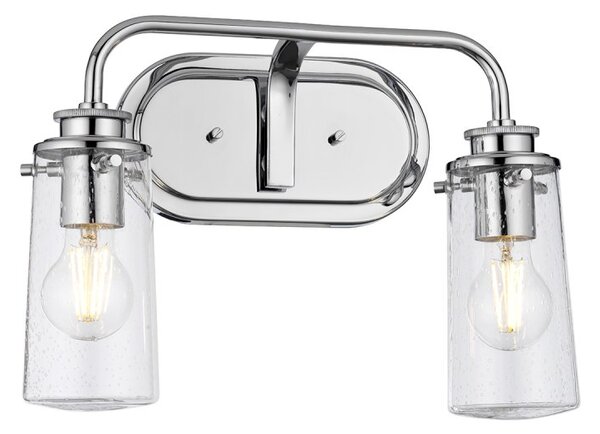 Quintiesse QN-BRAELYN2-PC Braelyn Vintage 2 Light Wall Light In Polished Chrome