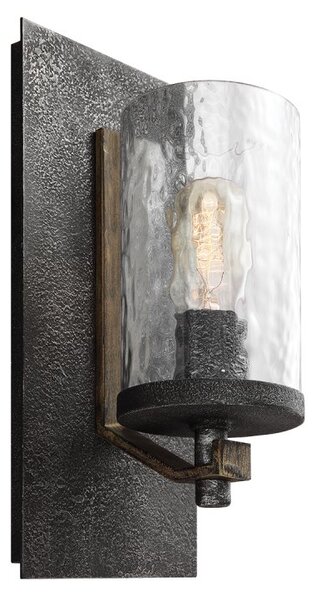 Quintiesse QN-ANGELO1 Angelo Rustic Wall Light With Wavy Glass