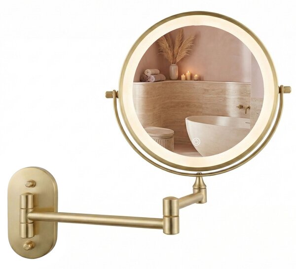 Mirror LED Glow Brush Gold