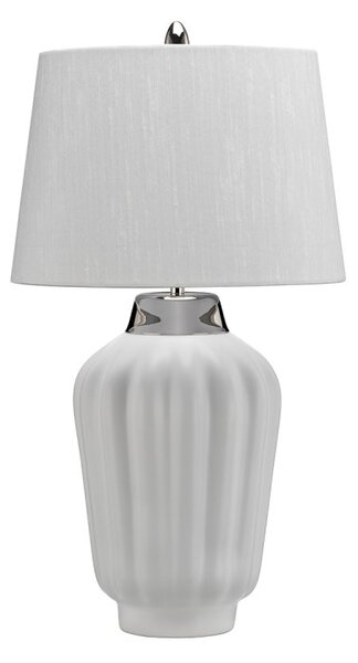 Quintiesse QN-BEXLEY-TL-WPN Bexley Modern Table Lamp In White And Polished Nickel