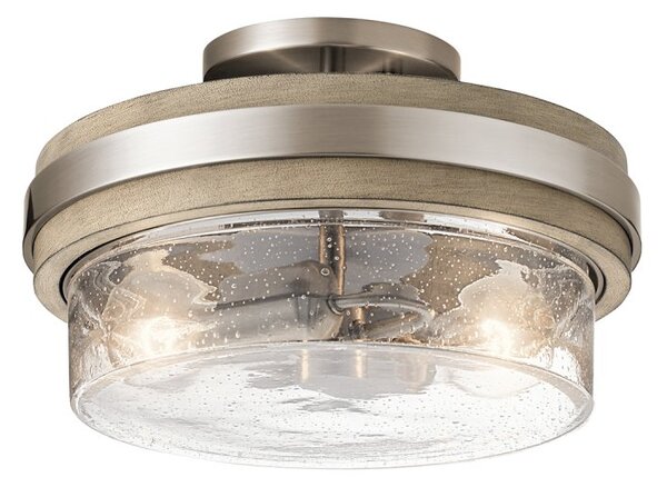 Elstead KL-GRAND-BANK-SF Grand Bank 2 Light Semi-Flush Ceiling Mount In Distressed Antique Grey