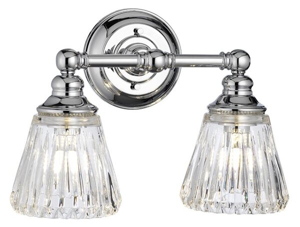 Quintiesse QN-KEYNES2-BATH Keynes 2 Light Bathroom Wall Light In Polished Chrome IP44