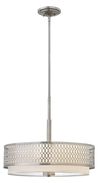 Elstead HK-JULES-3P-BN Jules 3 Light Ceiling Pendant or Semi-Flush Light In Brushed Nickel Finish