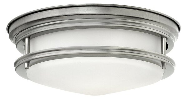 Quintiesse QN-HADRIAN-FS-AN-OPAL Hadrian 2 Light Flush Ceiling Light In Antique Nickel With Opal Glass IP44