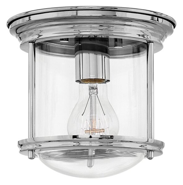Quintiesse QN-HADRIAN-MINI-F-CM-CLEAR Hadrian Flush Mount Ceiling Light In Chrome With Clear Glass IP44