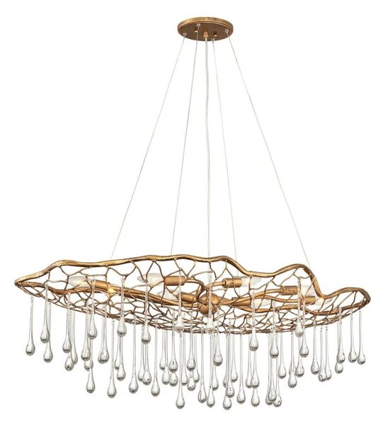 Quintiesse LAGUNA 8 Light Ceiling Pendant in Burnished Gold
