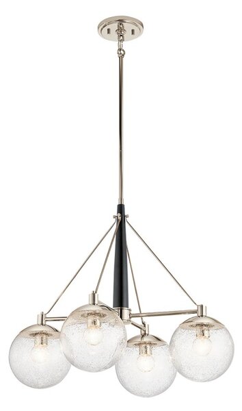 Quintiesse QN-MARILYN4 Marilyn 4 Light Ceiling Chandelier In Polished Nickel And Matte Black Finish