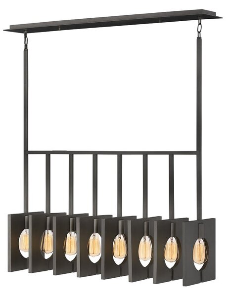 Quintiesse QN-LUDLOW8-GR Ludlow 8 Light Bar Ceiling Pendant In Brushed Graphite Finish