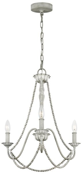 Elstead FE-MARYVILLE3 Maryville 3 Light Traditional Ceiling Chandelier In Washed Grey Finish