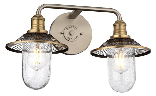 Quintiesse QN-RIGBY2-BATH-AN Rigby 2 Light Bathroom Wall Light In Antique Nickel Finish IP44