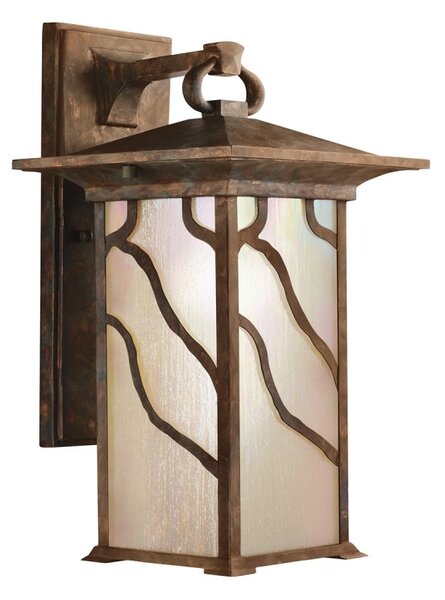 Quintiesse QN-MORRIS-L Morris 1 Light Outdoor Large Wall Lantern In Distressed Copper Finish IP44