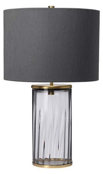 Quintiesse QN-RENO-SMOKE-AB Reno Table Lamp With Smoked Glass And Aged Brass Finish