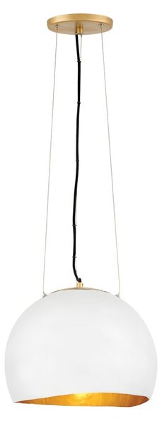 Quintiesse QN-NULA-1P Nula Single Ceiling Pendant Light In Chalk White With Gold Accent