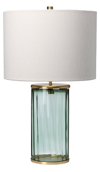 Quintiesse QN-RENO-GREEN-AB Reno Table Lamp With Green Tint Glass Base And Aged Brass Details