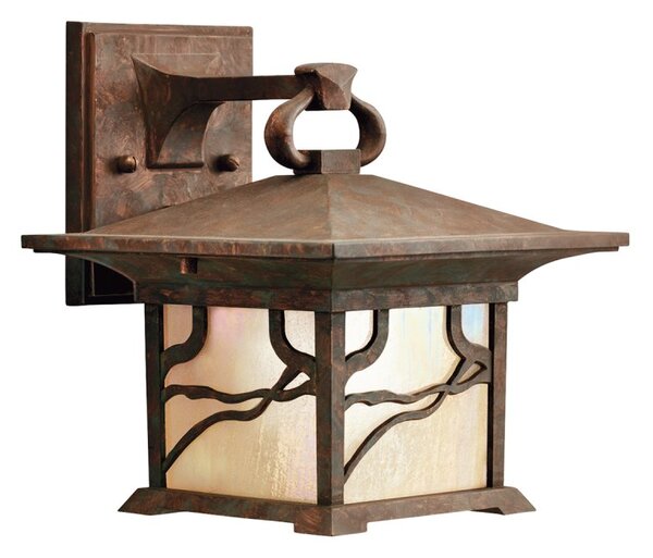 Quintiesse QN-MORRIS-M Morris 1 Light Outdoor Medium Wall Lantern In Distressed Copper Finish IP44