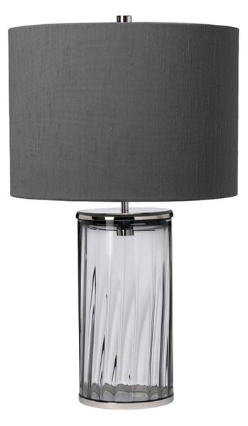 Quintiesse QN-RENO-SMOKE-PN Reno Table Lamp With Smoked Glass And Polished Nickel Finish