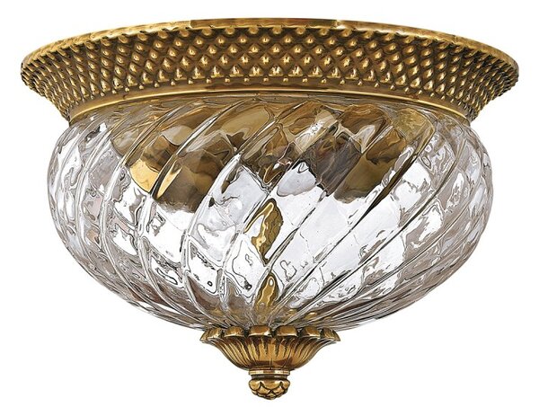 HK-PLANTATION-FS-BB Plantation 2 Light Flush Ceiling Light In Burnished Brass Finish