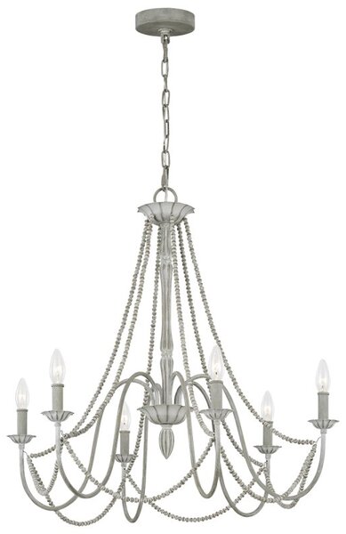 Elstead FE-MARYVILLE6 Maryville 6 Light Traditional Ceiling Chandelier In Washed Grey Finish