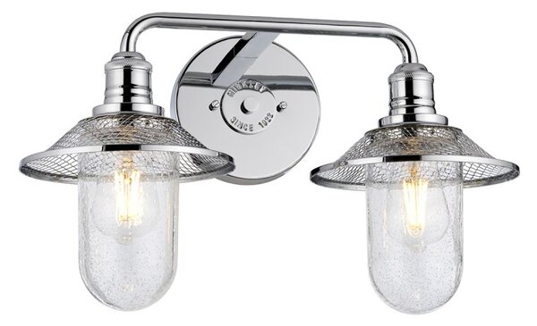 Quintiesse QN-RIGBY2-BATH-PC Rigby 2 Light Bathroom Wall Light In Polished Chrome Finish IP44