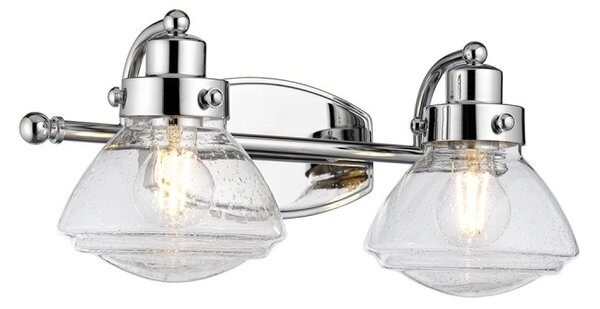 Quintiesse QN-SCHOLAR2 Scholar 2 Light Bathroom Wall Light In Polished Chrome Finish IP44