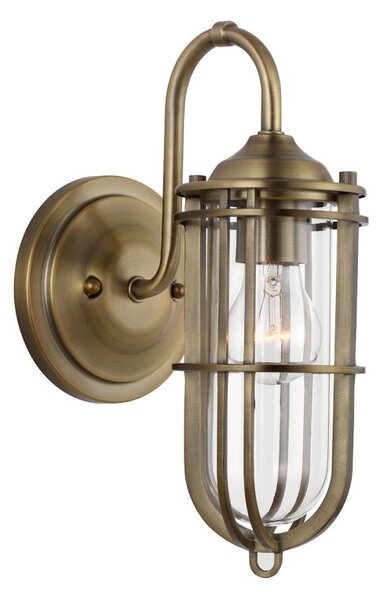 Quintiesse QN-URBANREST1 Urban Restoration Single Wall Light In Dark Antique Brass Finish IP44