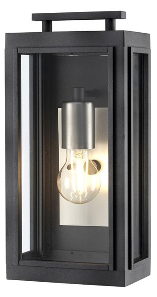 Quintiesse QN-SUTCLIFFE-S-AZ Sutcliffe Single Outdoor Wall Lantern In Aged Zinc And Antique Nickel IP44