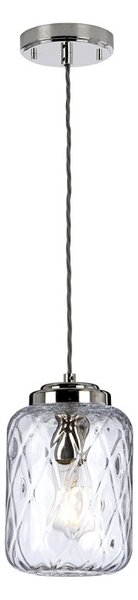 Elstead SOLA-P Sola Clear Glass Ceiling Pendant Light In Polished Nickel Finish
