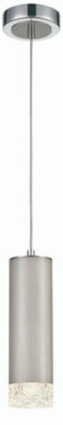 Franklite PCH229 Cordelia 1 Light Ceiling Pendant Light In Satin Brushed Silver And Chrome Finish