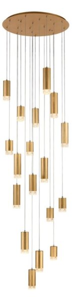 Franklite F2415-18 Cordelia 18 Light Cluster Ceiling Pendant Light In Satin Brushed Gold Finish