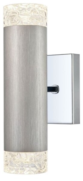 Franklite FL2422-2 Cordelia 2 Light Wall Light In Satin Brushed Silver And Chrome Finish